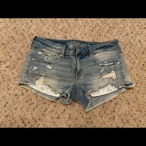 American eagle size 6 stretch jean shorts